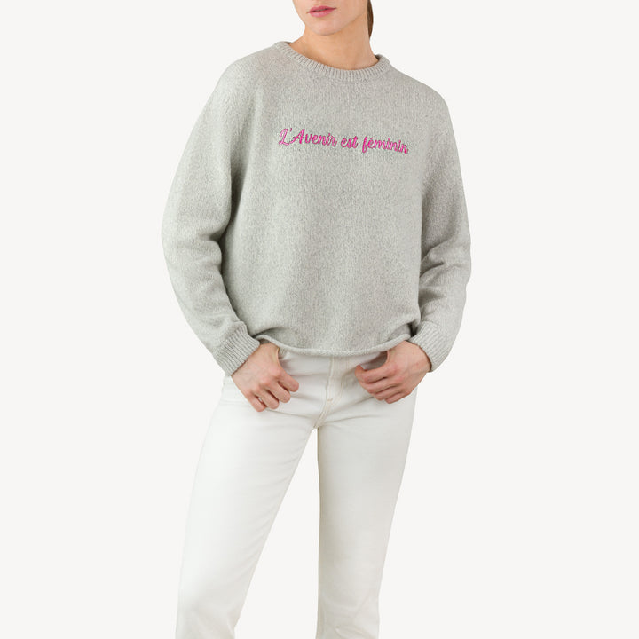 トップス Matin Avenir Sweater Gray OMBRÉ MOCK-NECK | Wool & Cashmere-blend Sweater | Beige